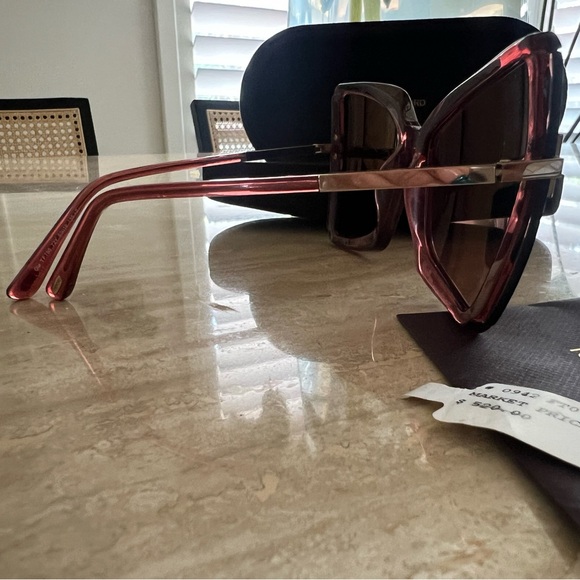 Tom Ford GIA FT 0766 TRANSPARENT RED/PINK LIGHT BROWN 63/19/135 women Sunglasses - Picture 5 of 11
